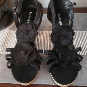 Lane Bryant Woman Size 11W Black Wedges